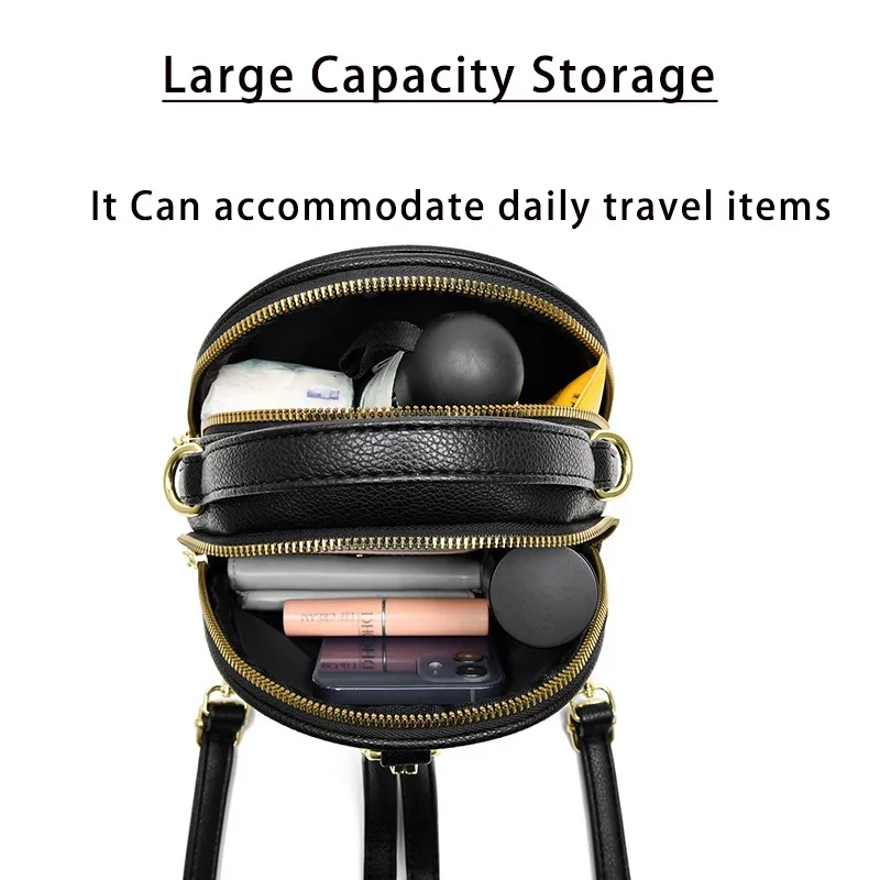 حقيبة ظهر نسائية ذات سعة كبيرة من جلد البولي يوريثان، حقيبة ظهر صغيرة للسفر