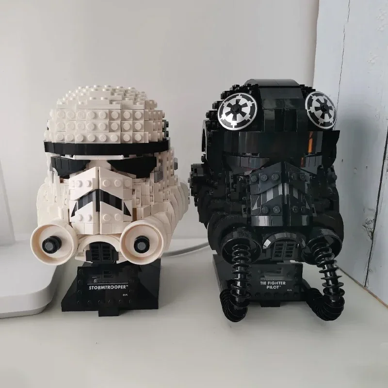 Hot Toys Spaceship Stormtrooper TIE Darth Vader Helmet StarBuilding Blocks Bricks Compatible 75276 75304 75274 Model Kids Gifts