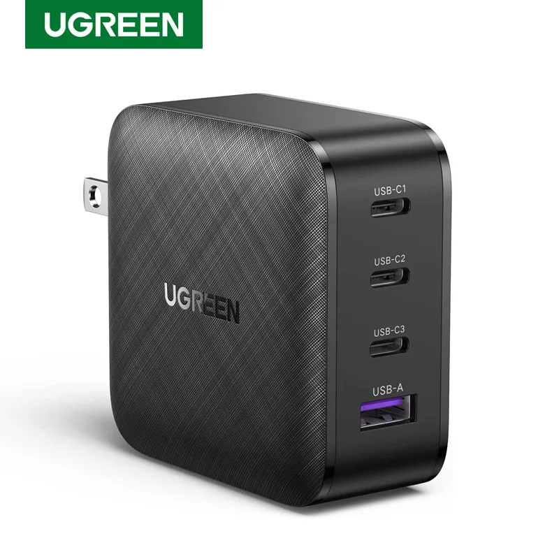 

UGREEN 65W USB C Charger 4 Ports USB C Power Adapter GaN PD Fast Charging Travel Type C Wall Charger for MacBook iPad