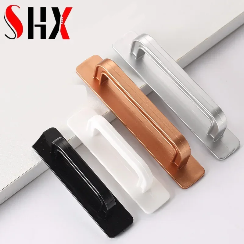 Stick on Handle Perforation-free Wardrobe Door Drawer Glass Sliding Door Kitchen Cabinet Door Window Auxiliary Handle Minimal