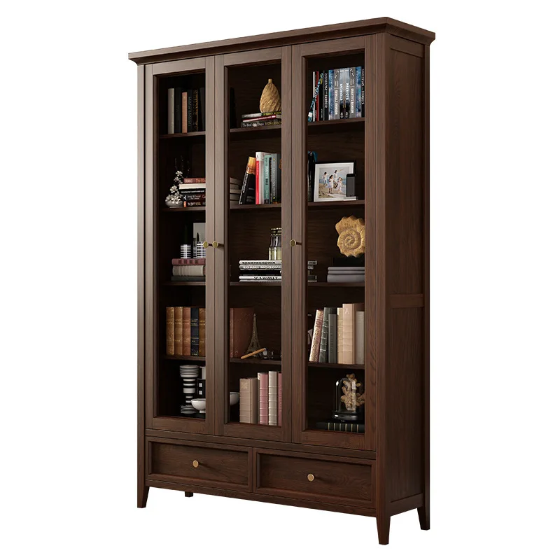 

American rural combination bookcase, storage locker file cabinet, multi-layer study