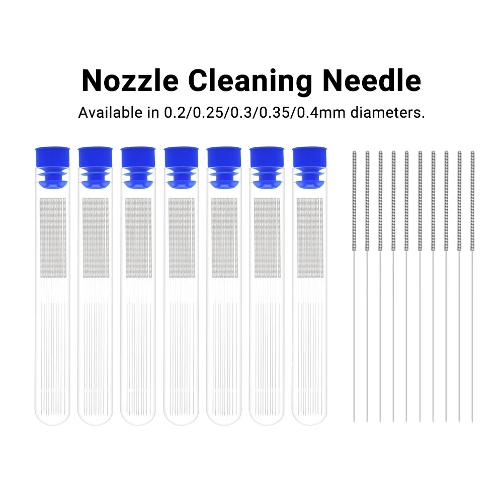 10Pcs Cleaning Needles 0.2/0.25/0.3/0.35/0.4mm Stainless Steel Cleaning Drill Tools for 3d Printer Hotend Nozzle Cleaning Parts
