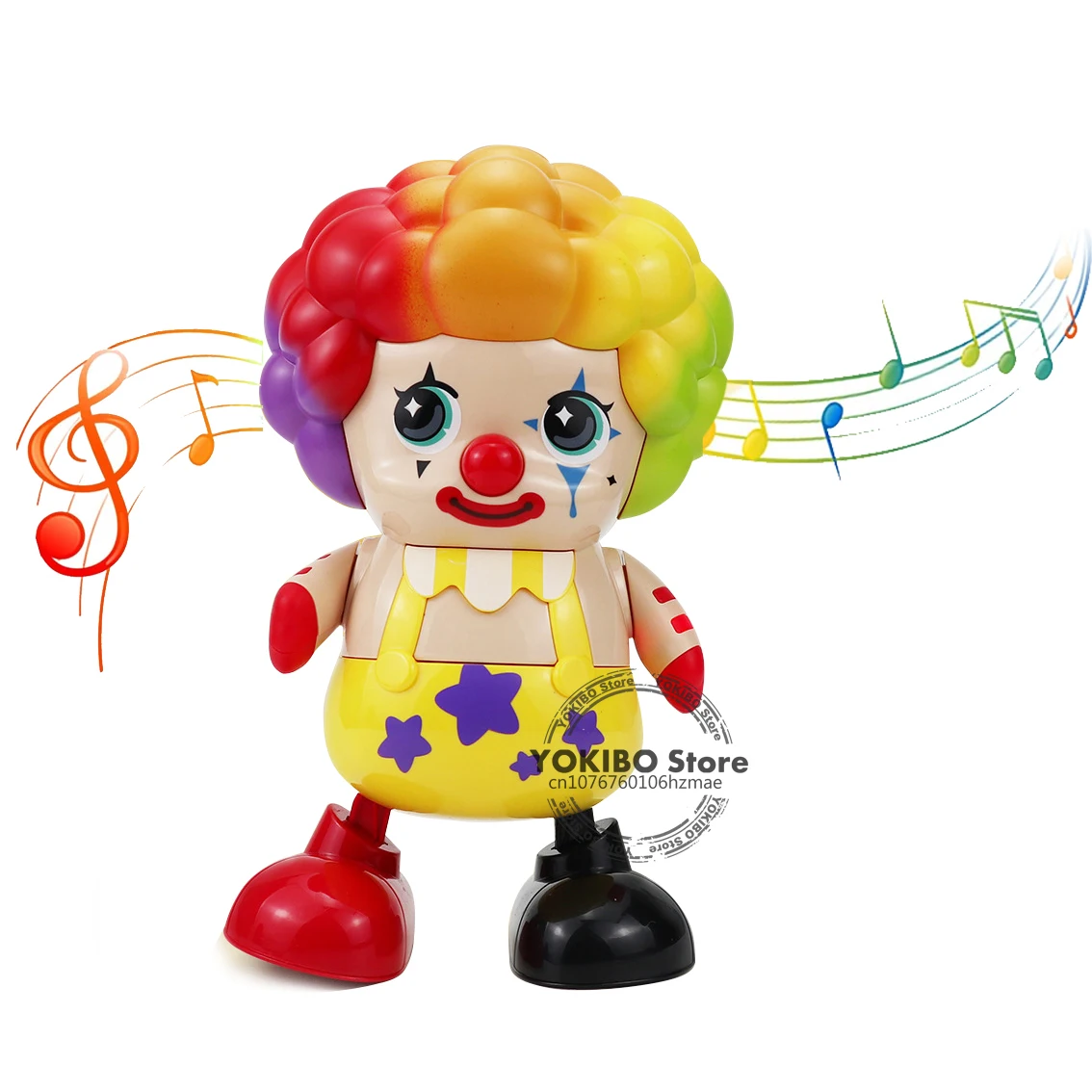 Baby Musical Clown Toy, Dancing Walking Clown Toys - Interactive Action Learning Educational Flapping Light up Dancing Clown