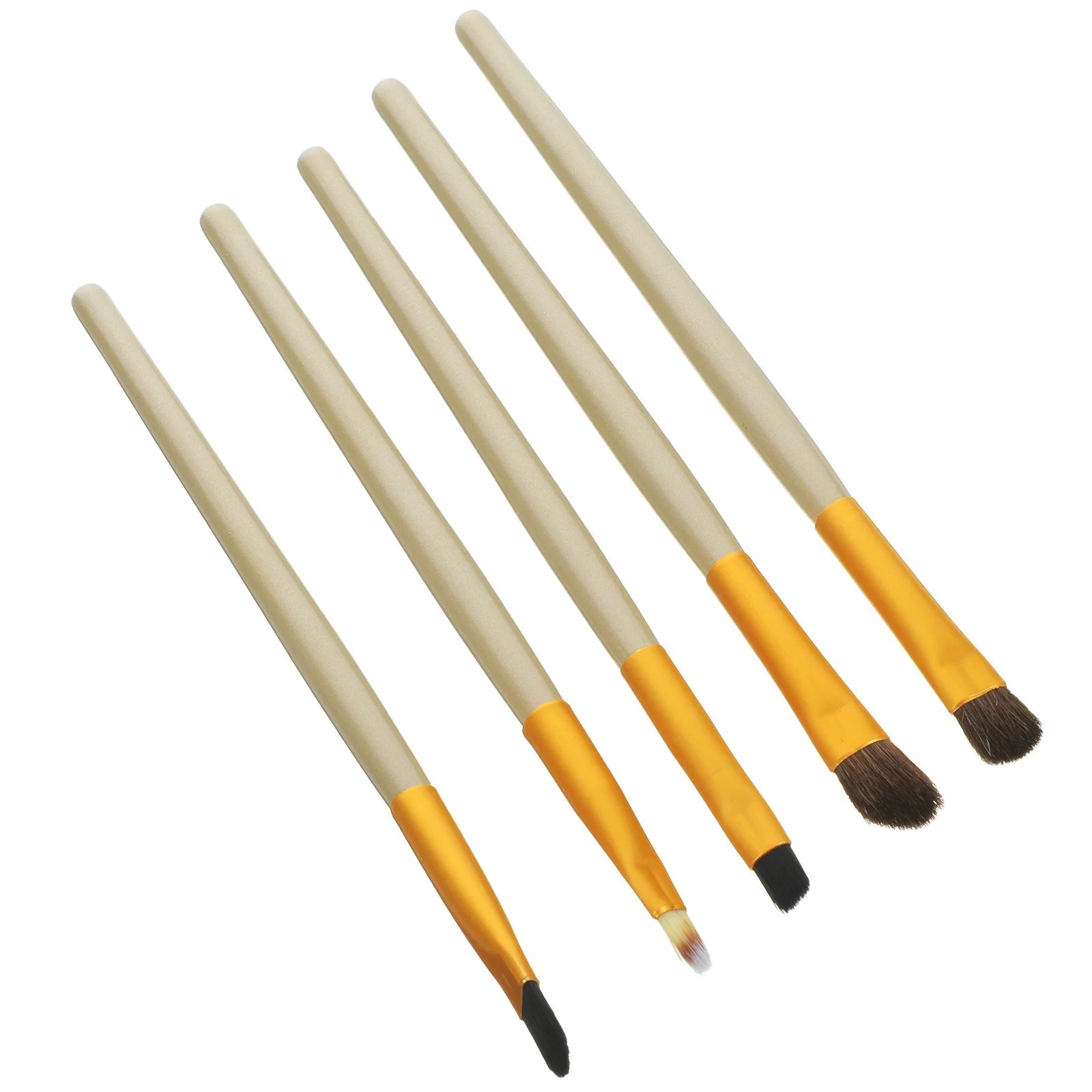 5Pcs Eyeliner Brush Set Portable Soft Nylon Hair Wooden Handle Eye Makeup Kit Professional Eyeshadow Brushes