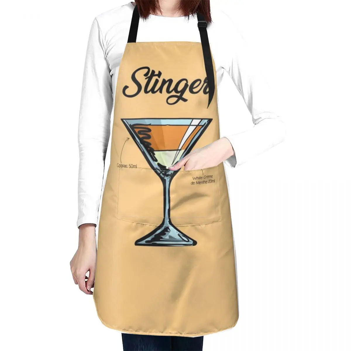 Stinger Cocktail Recipe Apron Kitchens For Men manicurist Smock for hairdressing Kitchen Things And For Home Apron