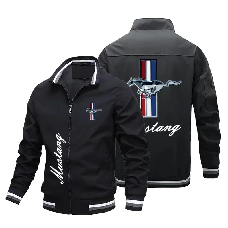 Nouveau manteau de sport de loisirs pour hommes Ford Mustang logo de voiture imprimé veste hip hop p