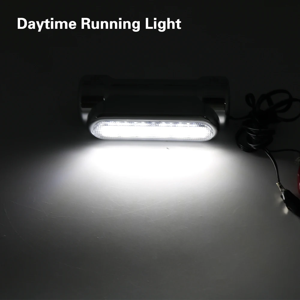 Pop Black/chrome Motorcycle Highway Bar Switchback Turn Signal Light White Amber LED For Crash Bars For Harley Touring Victory view 5