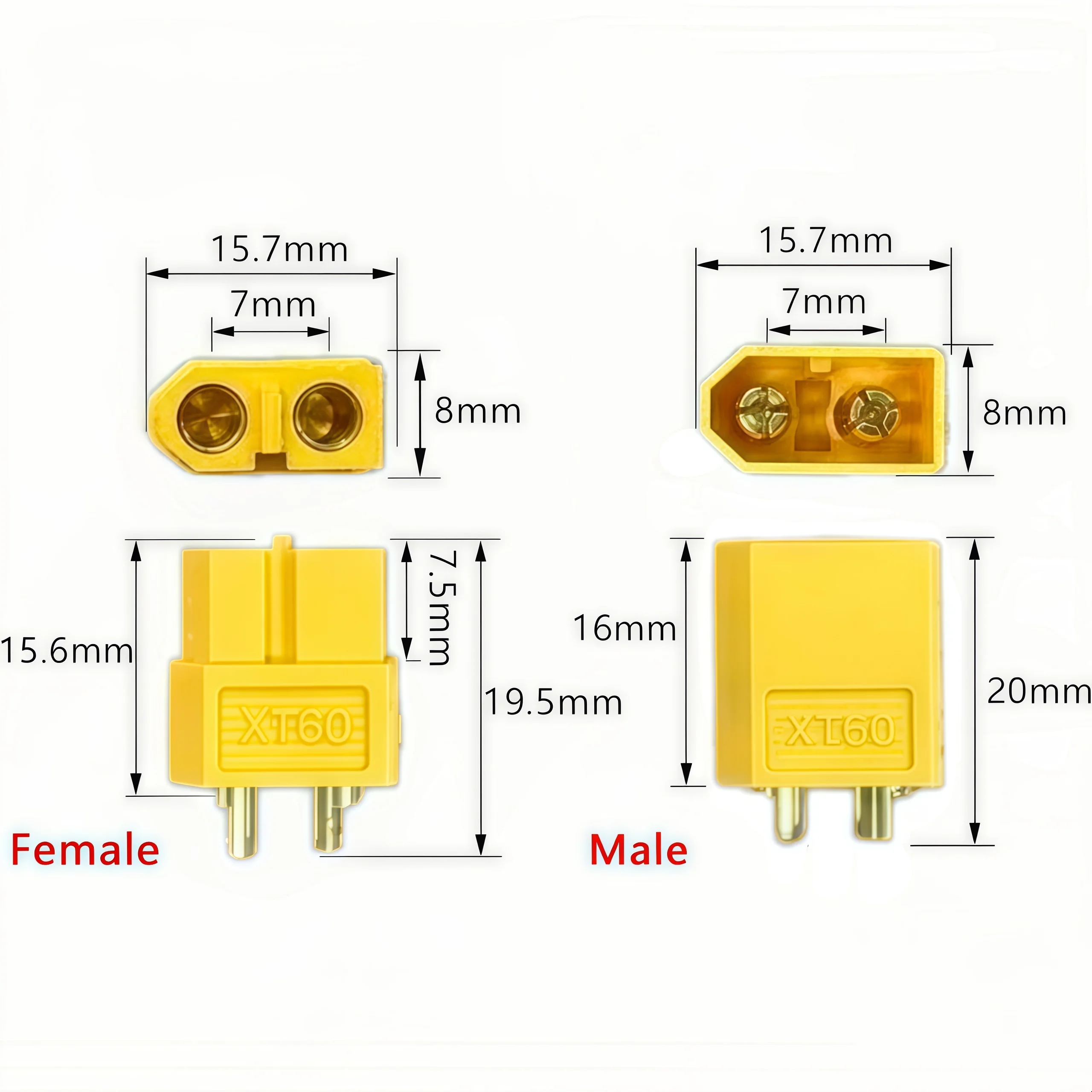 10pcs XT60 XT-60 Male Female XT30 XT90 Bullet Connectors Plugs For RC Lipo Battery Rc Drone Airplane Car Boat view 5