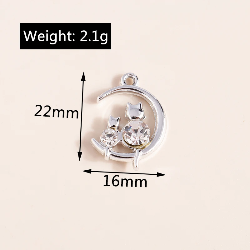 Leslie 10 Stück exquisite Kristall-Stern-Mond-Charms für baumelnde Ohrringe, Armbänder, Halsketten, Anhänger, Schmuck, DIY-Handwerk – Detail 8
