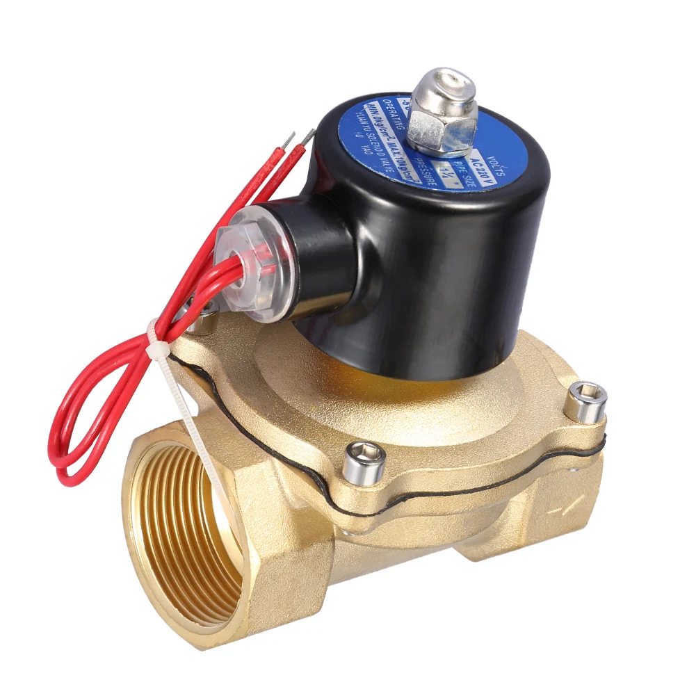 Valve DN32 Normally Closed 2 Position 2 Way Electromagnetic Solenoid Valve AC 220V 1-1/4