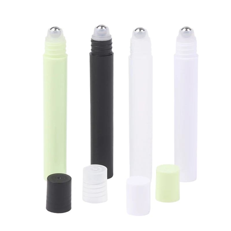 10ml Empty Perfume Roll Roller Ball Bottle On Plastic Stainless Steel Liquids Oil Container Refillable Bottles Holders