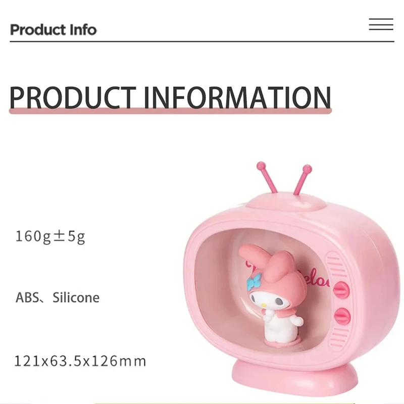 Мини-ТВ-серия MINISO Sanrio с рисунком в виде ночника, Hello Kitty, Мелодия для сна, аксессуары для сна, аниме-игрушки, прикроватные детские подарки