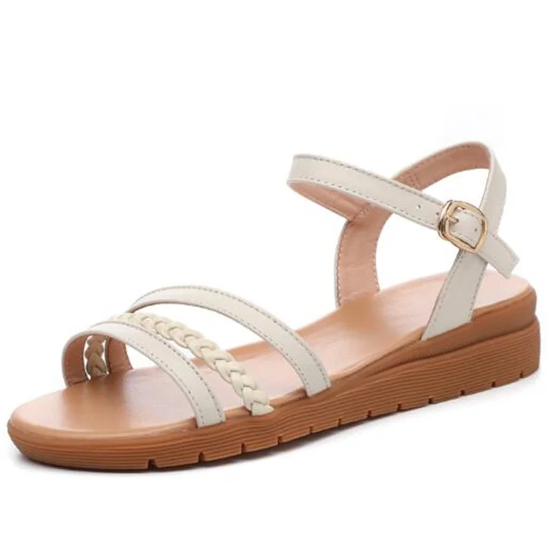 2024 Summer Open Toe Sandals for Women Comfort Soft Sole Flat Wedges Sandals Fashion All-match Casual Sandals Women Sandal Shoes