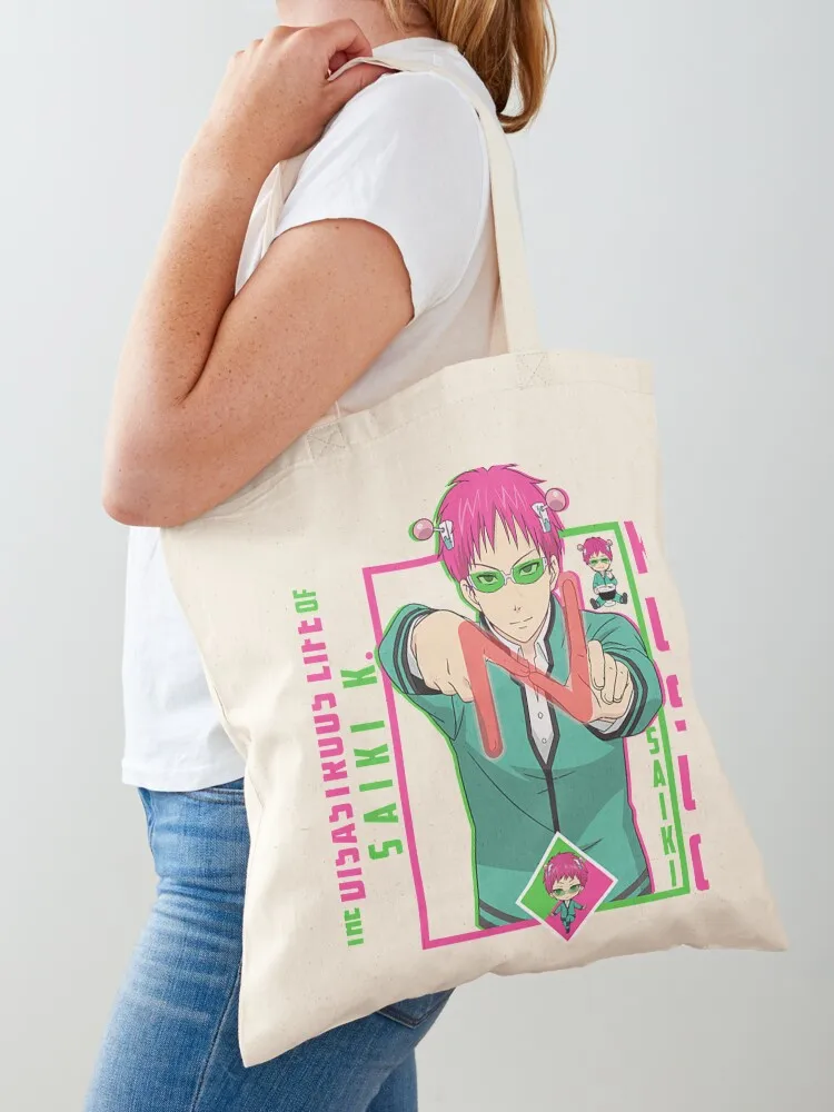 الحياة الكارثية لسايكي ك. - حقيبة يد تي شيرت سايكي كوسو، حقيبة يد للتسوق، حقيبة قماش للسيدات