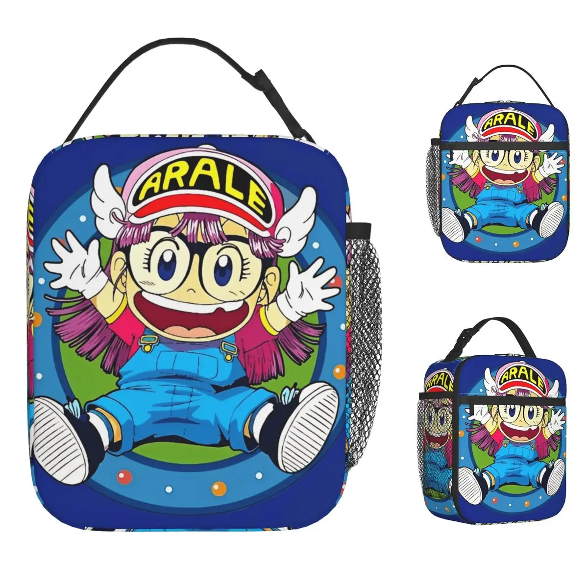 

Dr Slump Arale Lunch Bag Casual Lunch Box For Adult Outdoor Picnic Portable Cooler Bag Oxford Graphic Design Tote Food Bags