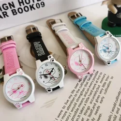 Snoopy Children Quartz Watches Anime Waterproof Leather Watch Boy Girl Cartoon Wristwatches School Student Clock Birthday Gift