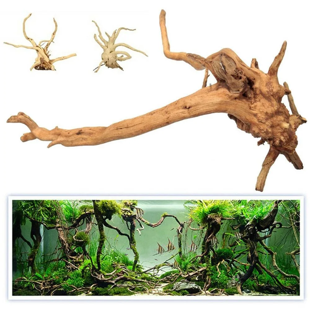 New Natural Wooden Fish Tank Decorations Plant Stum Tree Trunk Driftwood Tree Aquarium Fish  Landscaping Ornaments