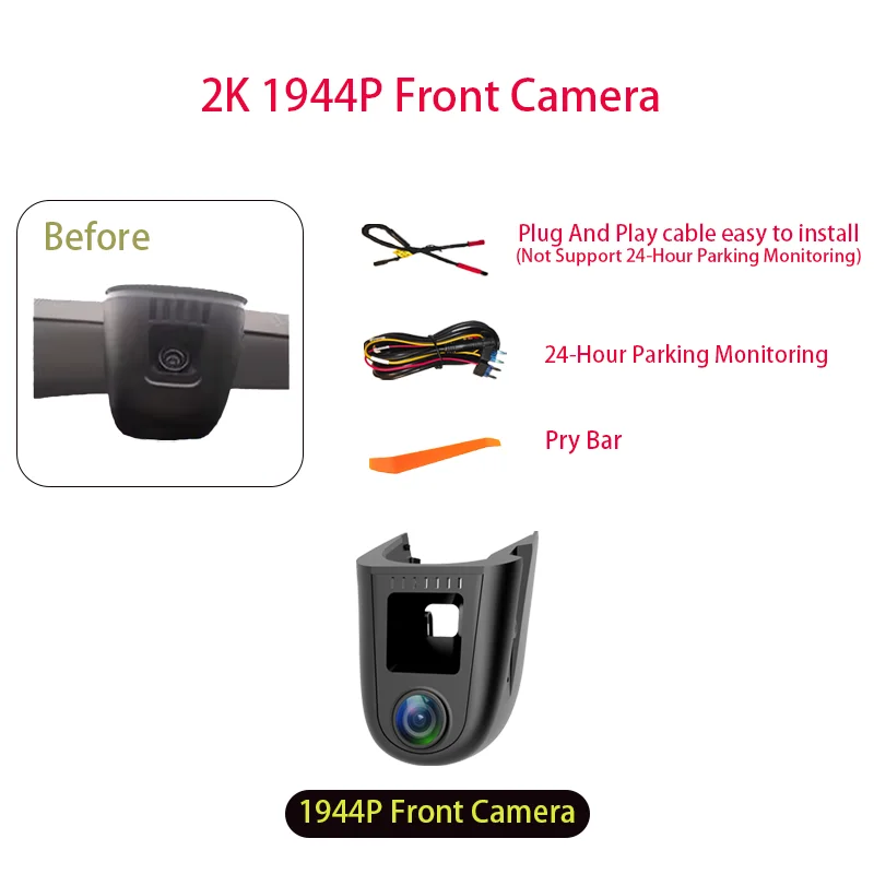 Plug & Play 4K Wifi Dashcam Camera Auto DVR voor Audi A1 A3 A4 A5 A6 A7 A8 Q3 Q6 Q7 Q8 S3 S4 S5 S6 S7 S8 RS3 RS4 RS6 2012-2026