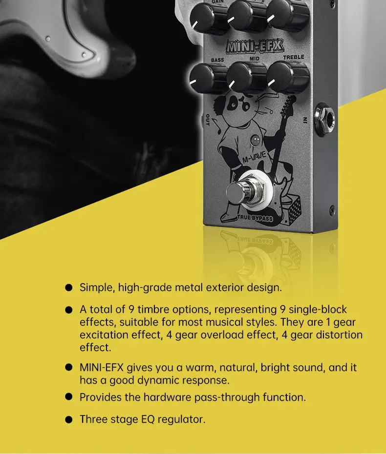M-VAVE MINI-EFX エレキギター マルチエフェクトペダル 4