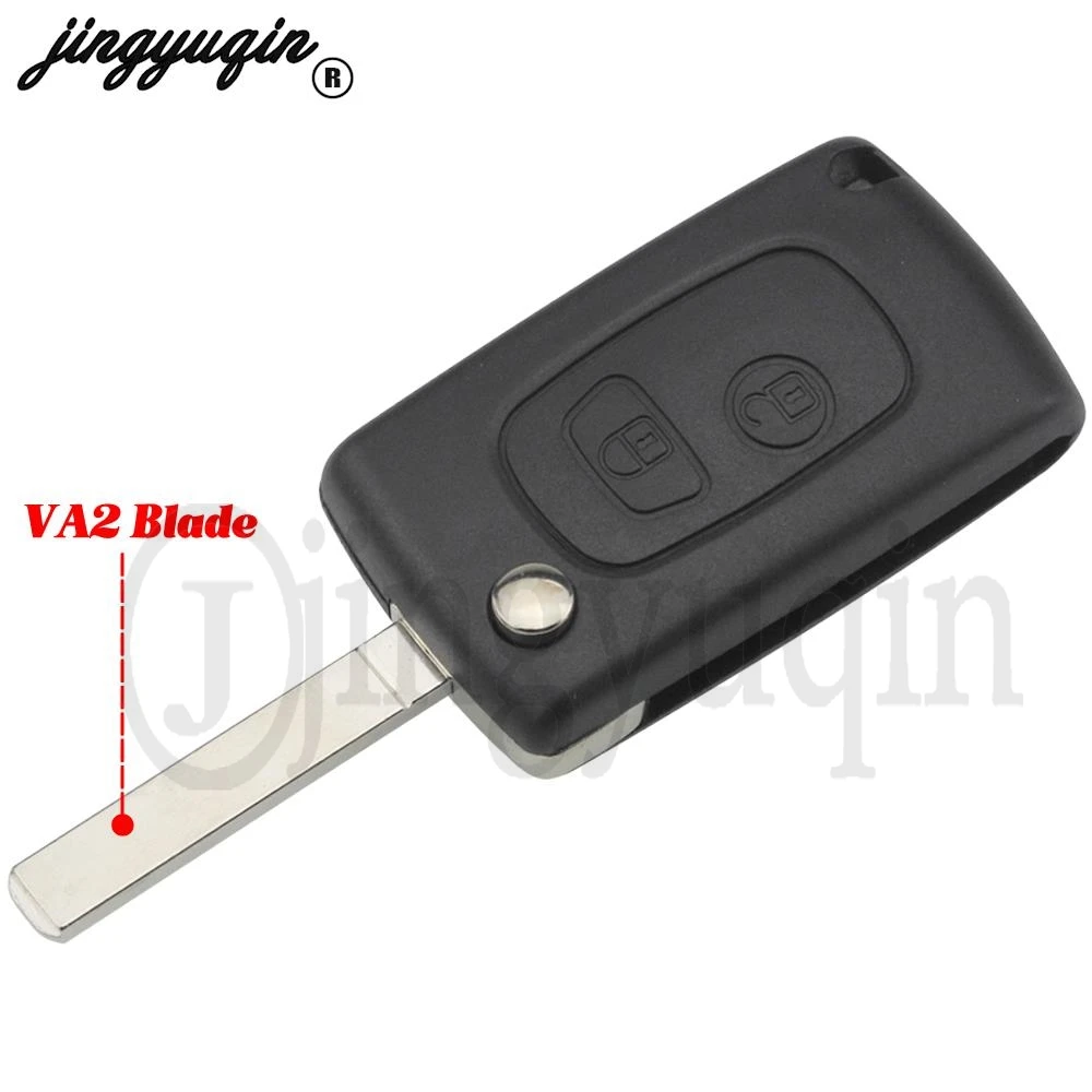 jingyuqin Modifid For Citroen C2 C3 C4 Fit Peugeot 107 2008 Flip Remote Key Case Shell Blank HU83 HCA VA2 SX9 Blade Replacement