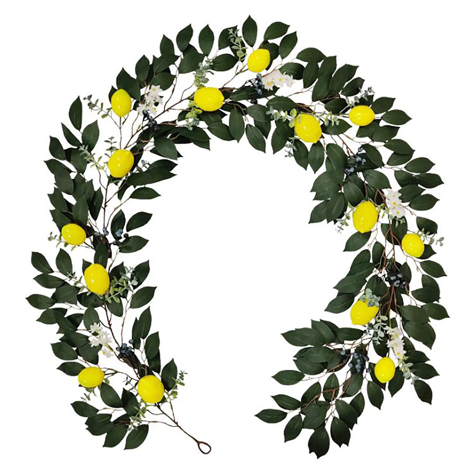 

Artificial Lemon Vine Fake Flower Branches Nordic Style Colorful Rattan Wreath Party Garden Door Hanging Home Decoration