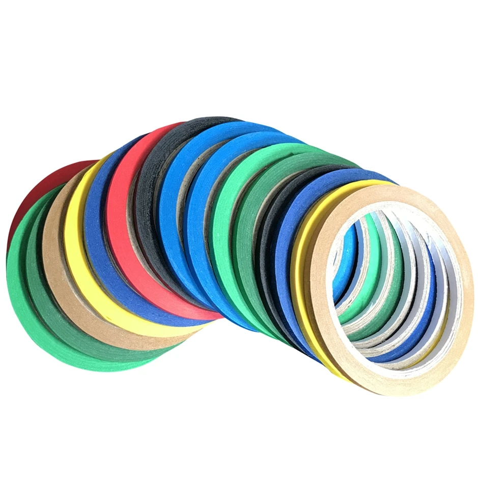 

5PCS 6mm/7mm/8mm Color Masking Tape Art Essay Art Color Separation Hand Tears No Residue Tape Decoration Spray Paint Decorat 20M