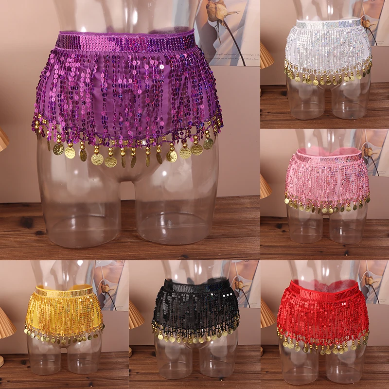 Chaîne de taille de danse du ventre, style Boho, ceinture à pampilles à paillettes, écharpe de hanche de danse indienne, Costumes de spectacle de danse Jazz avec paillettes pendantes