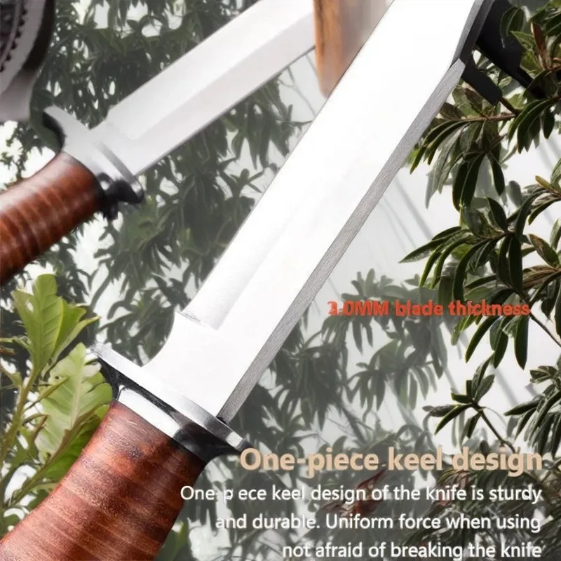 Gemini Assassin Outdoor Straight Knife Camping Portable Multi functional High hardness Splitting Knife Household Fruit Knife