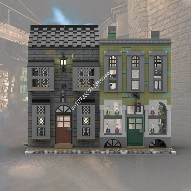 

1080pcs MOC Knockturn Alley Harry Model Building blocks Brick idea creative Toys DIY Architecture Education Christmas gifts