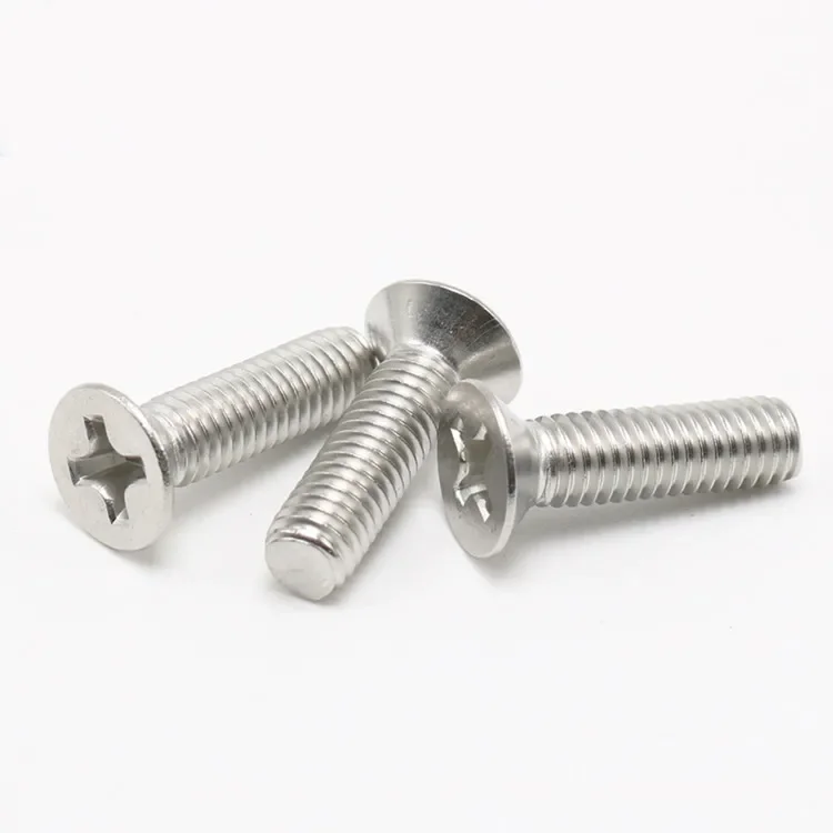 #4-40 viti a testa piatta Phillips acciaio inossidabile filettatura completa PK 100