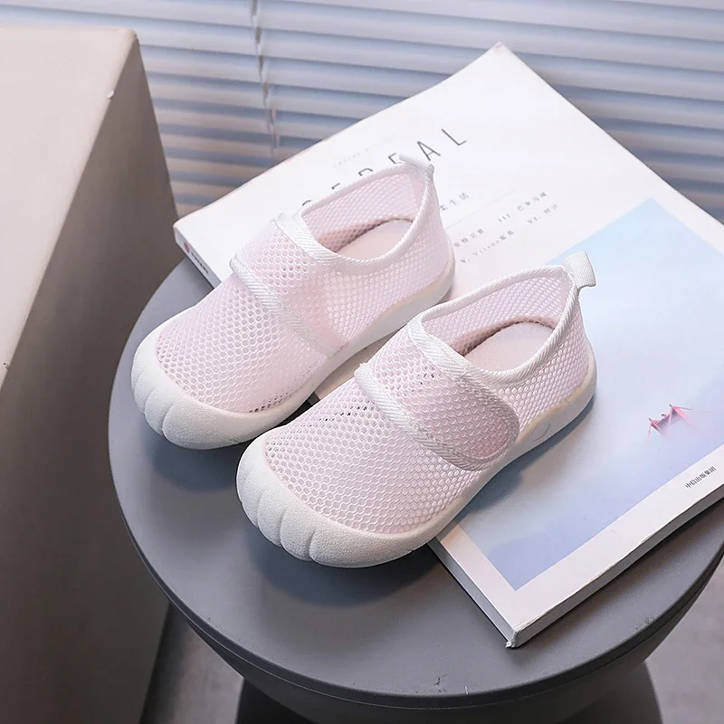 Sepatu anak laki-laki dan perempuan, sneaker kain polos warna polos Sporty, bernafas anti selip musim panas untuk anak-anak 21-30