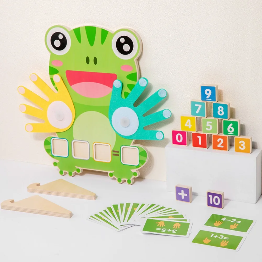 Montessori grenouille doigt opération enfants jouet Puzzle jouets éducatifs grenouille doigt chiffres mathématiques jouet coloré bricolage