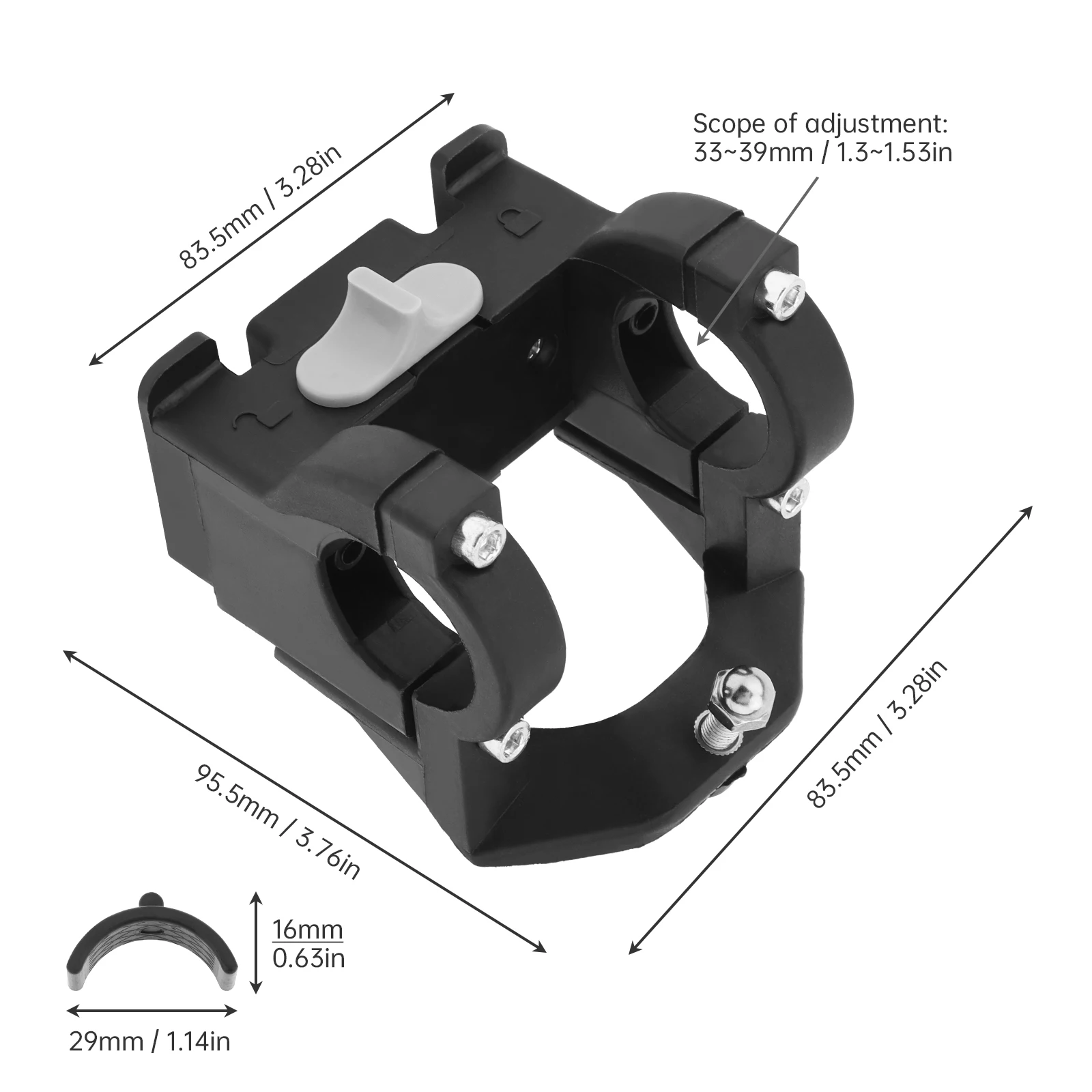 Locking Hook Quick Unlock Folding Bike Basket Holder for Bicycle Fold Bags with Installation Wrench