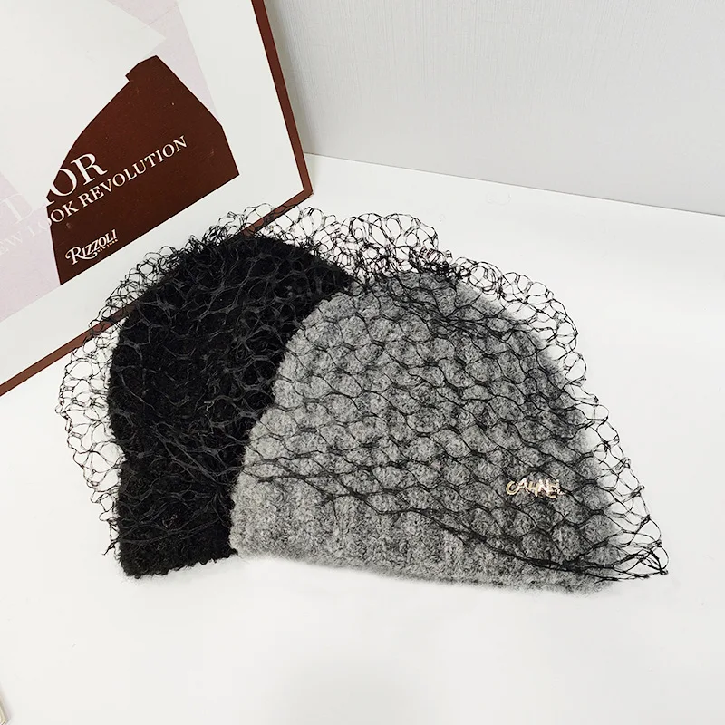 Hat Veil Women Winter Acrylic Knit Beanie Warm Accessory For Cold Weather Autumn Sports Skiing Outdoor Holiday