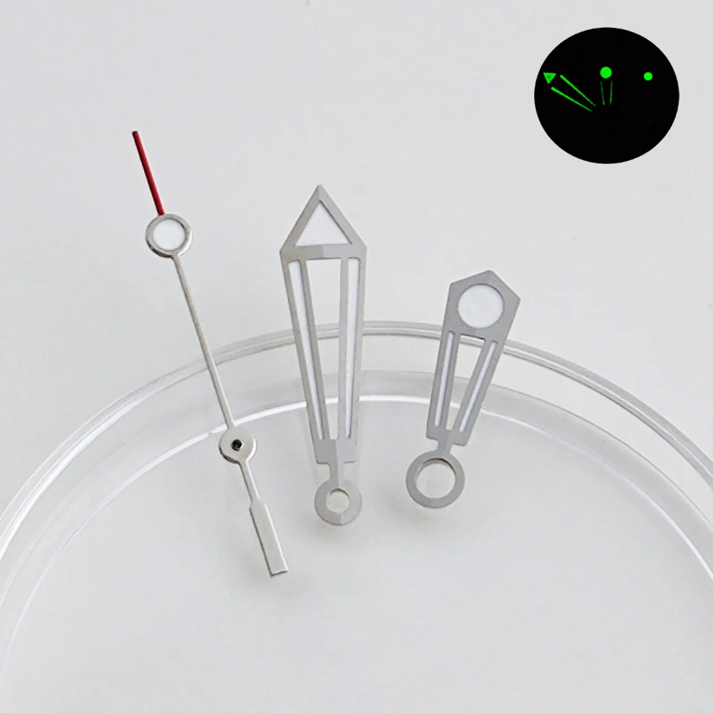 NH35 Hands 8*12.5*13 mm NH39 Hands Watch Hands Green Luminous Set Suitable for NH35/NH36/NH39 Movement Fits 31mm Dial view 5