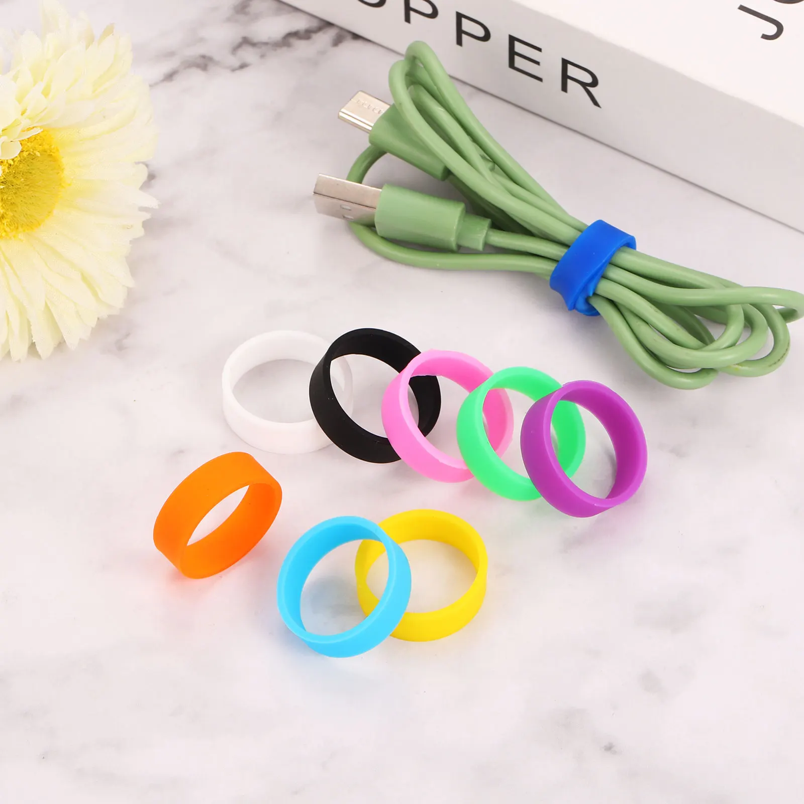 5/10/20 Stück Silikon-Gummibänder, Gummibänder, Ringe, Kabelbinder, starke elastische Bänder, rutschfeste Kordelverpackung, Taschenwickel, mehrfarbig