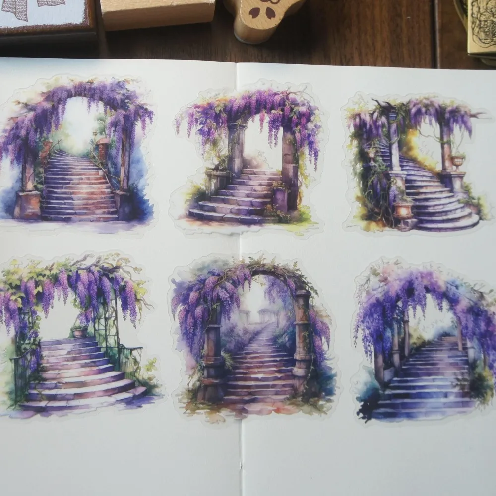 

10pcs Trees on Both Sides of The Path Style Paper Sticker Scrapbooking DIY Gift Decoration Tag