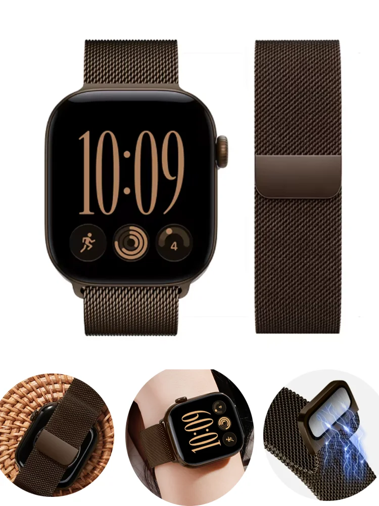 Magnetisches Milanese-Armband für Apple Watch 46mm 42 44 40 41mm 45mm Band iWatch Series 12 11 10 9 8 SE Ultra 4 3 2 49mm