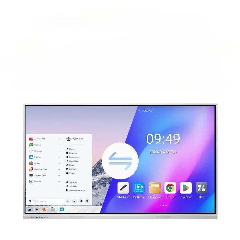 Interactive Screen, 55-110 Inch Large Size, Interactive Panel, Android Smart System, Whiteboard, High Definition For School
