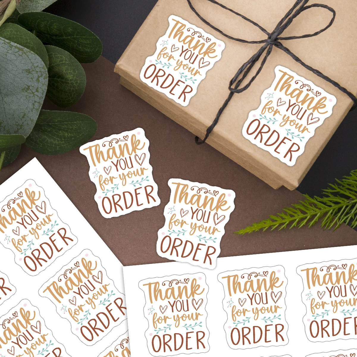 5 Blatt – 60 Stück – Aufkleber „Danke für Ihre Bestellung“, Kundenwertschätzung ​   Etiketten für Geschenkverpackungen, Schachteln, Kekse, Aufkleber, kleine Unternehmen