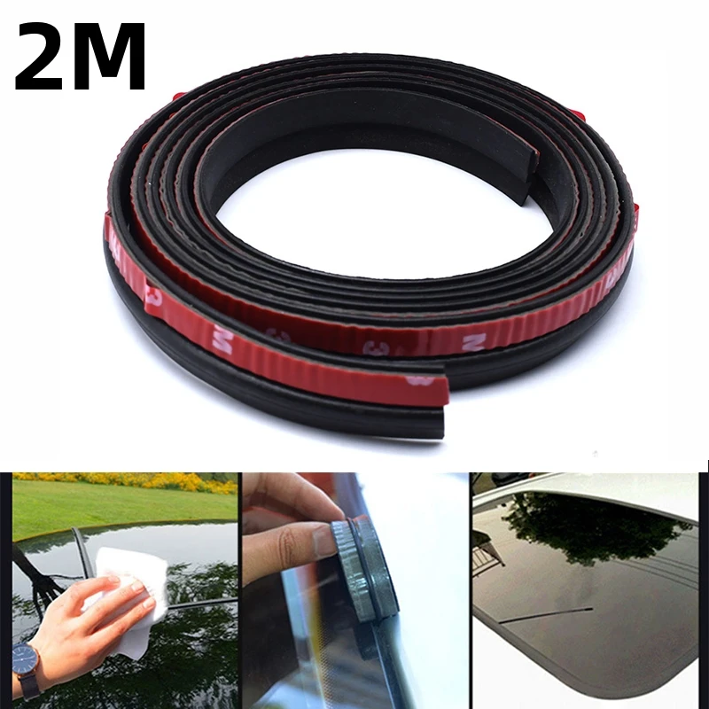 2M Car Door Rubber Seal Strips Trim Z Shape Noise Insulation Edge Weatherstrip Rubber Seal Car Wind Noise Reduction Accessories