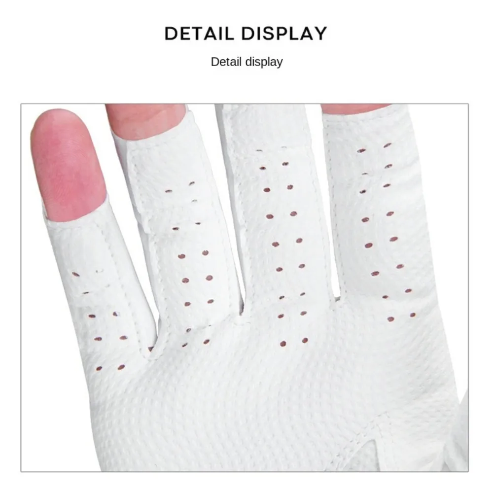 1 Pair of Breathable Golf Gloves Leather Soft Open Finger Gloves Left and Right Sunscreen Golf Finger Covers Women