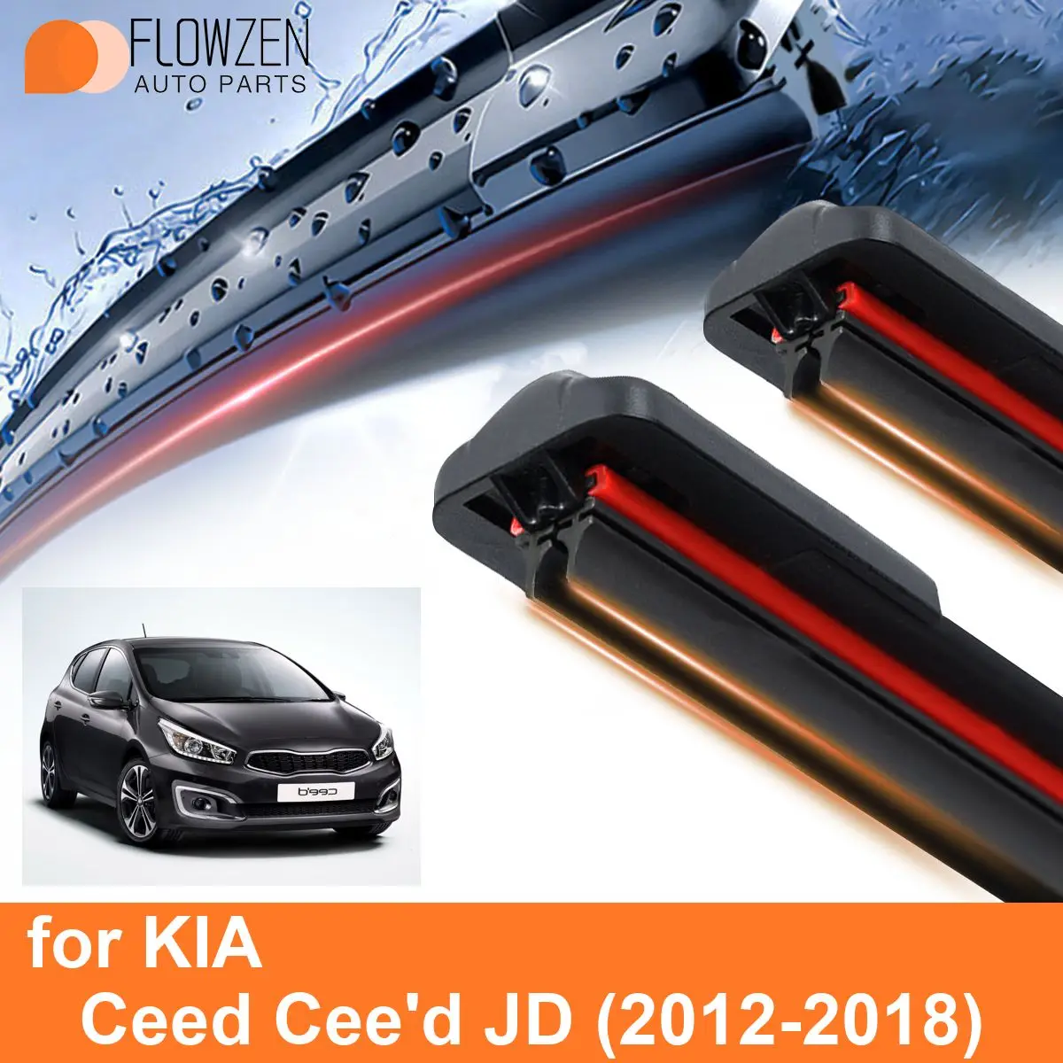 

Аксессуары для KIA Ceed Cee 'd JD, двойные резиновые бескаркасные аксессуары WipersSoft 2015 2016 2017 2018