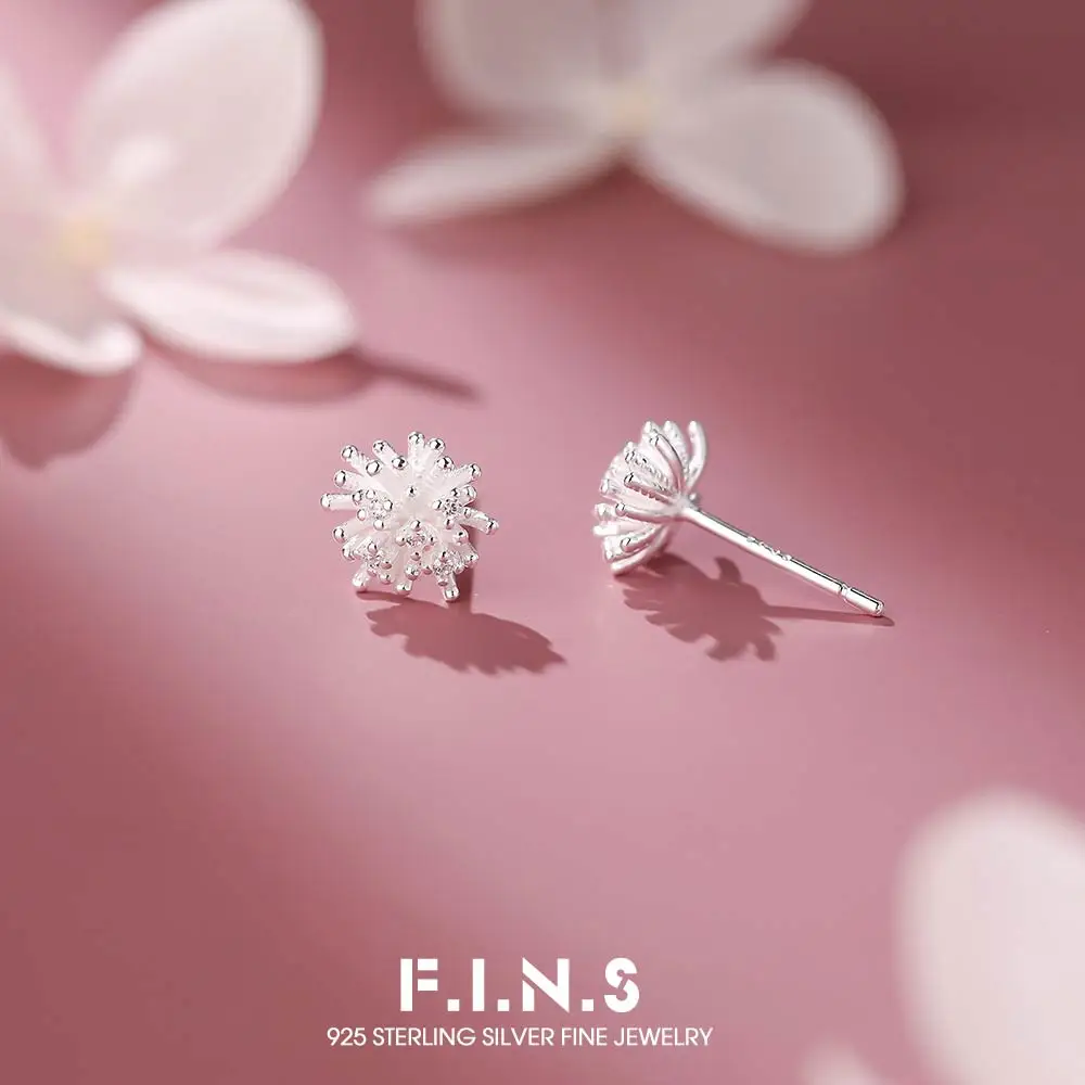 

Серьги-гвоздики F.I.N.S из чистого серебра S925 в форме фейерверка для женщин, модные украшения для пирсинга ушей, изысканные ювелирные изделия, гипоаллергенные.