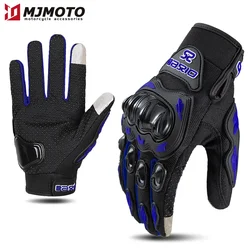Blue Motorcycle Gloves Summer Men Women Motocross Breathable Racing Glove Motorbike Bicycle Cycling Riding Glove Anti-fall Touch
