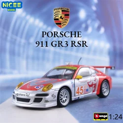 Bburago 1:24 Porsche 911 GR3 RSR High Simulation Diecast Car Metal Alloy VW Model Car Toys For Children Gift Collection B926