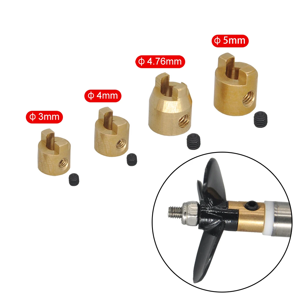 5PCS Diameter 3mm/4mm/4.76mm/5mm Model Boat Brass Copper Drive Dog Shaft Crutch Accessories for Rc Boat Drive Shaft