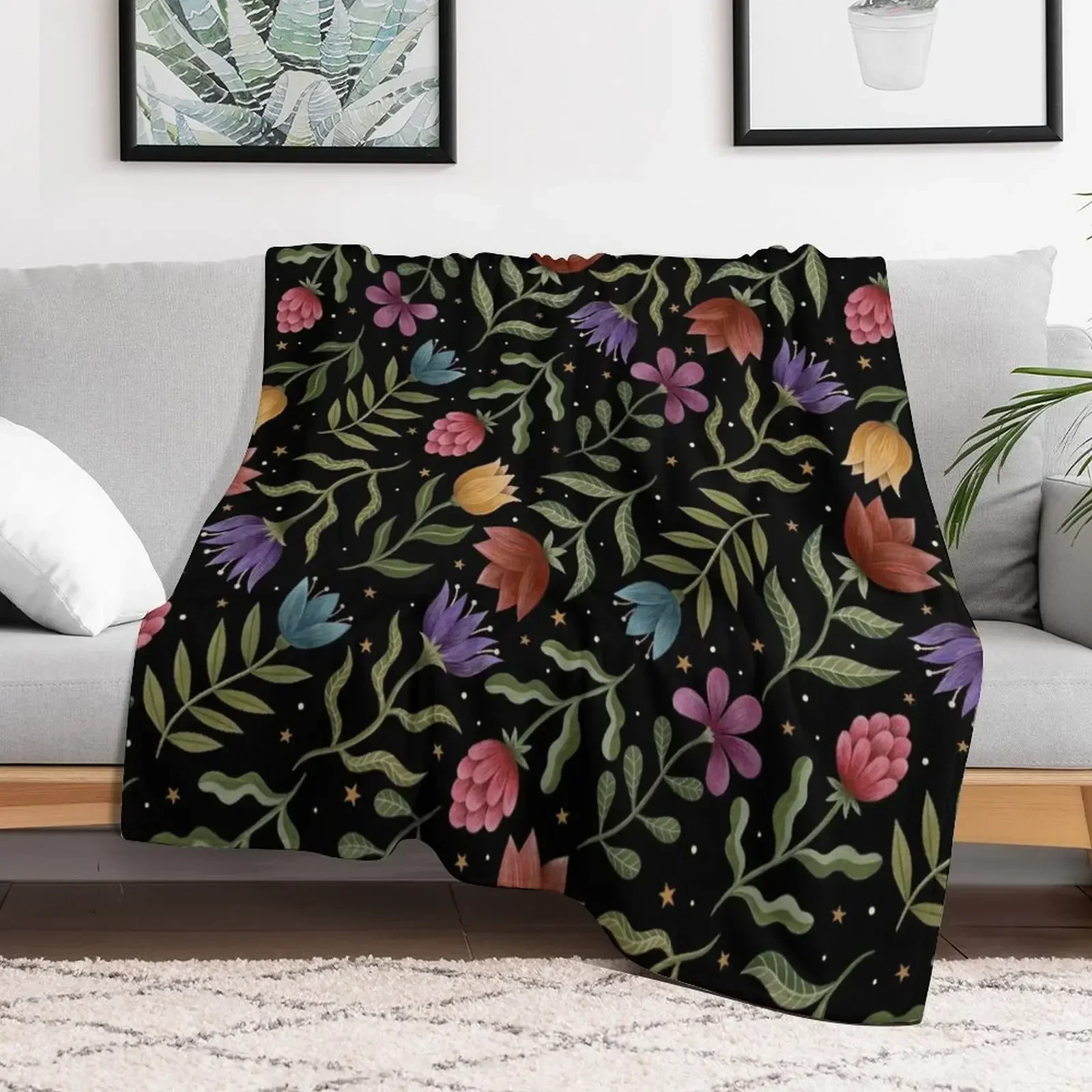 

Summer night garden Throw Blanket Flannels Winter beds Comforter Beach Blankets