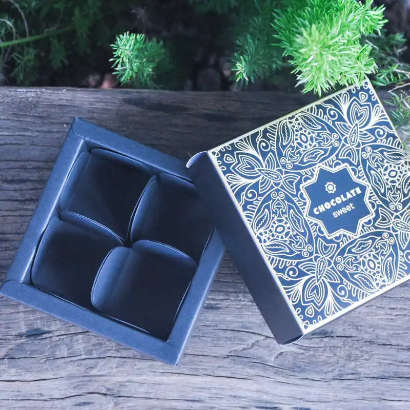 Cajas de Embalaje para Repostería del Día de San Valentín, Paquete de 10 Unidades, Color Rojo, Azul y Negro, Caja para Ferrero Rocher, Herramientas para Hornear Pasteles