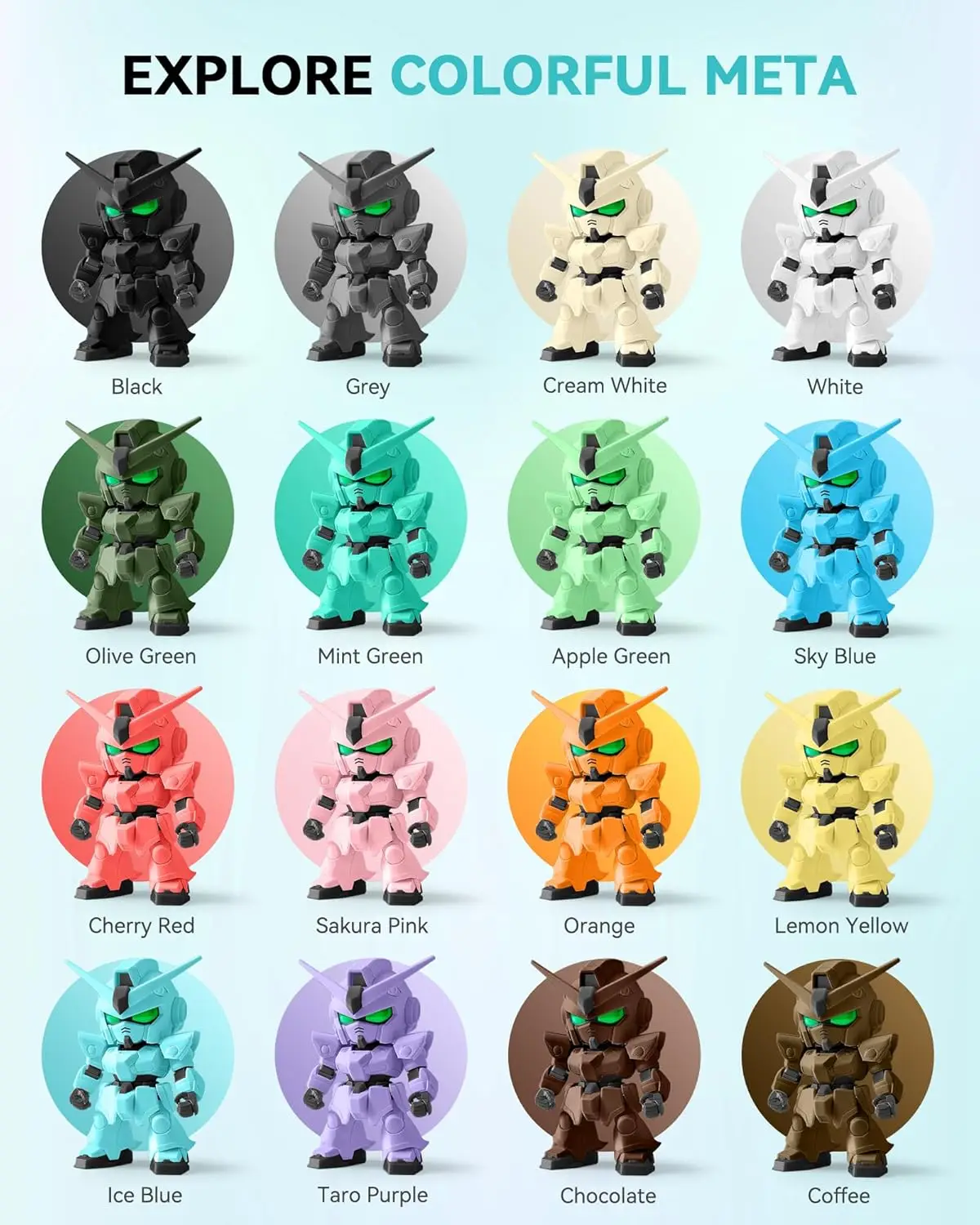 SUNLU 3KG PLA Meta 3D-printerfilament 1,75 mm 1000 g spoel (2,2 lbs) netjes gerangschikt geen knoopfilament geschikt voor de meeste FDM-printers